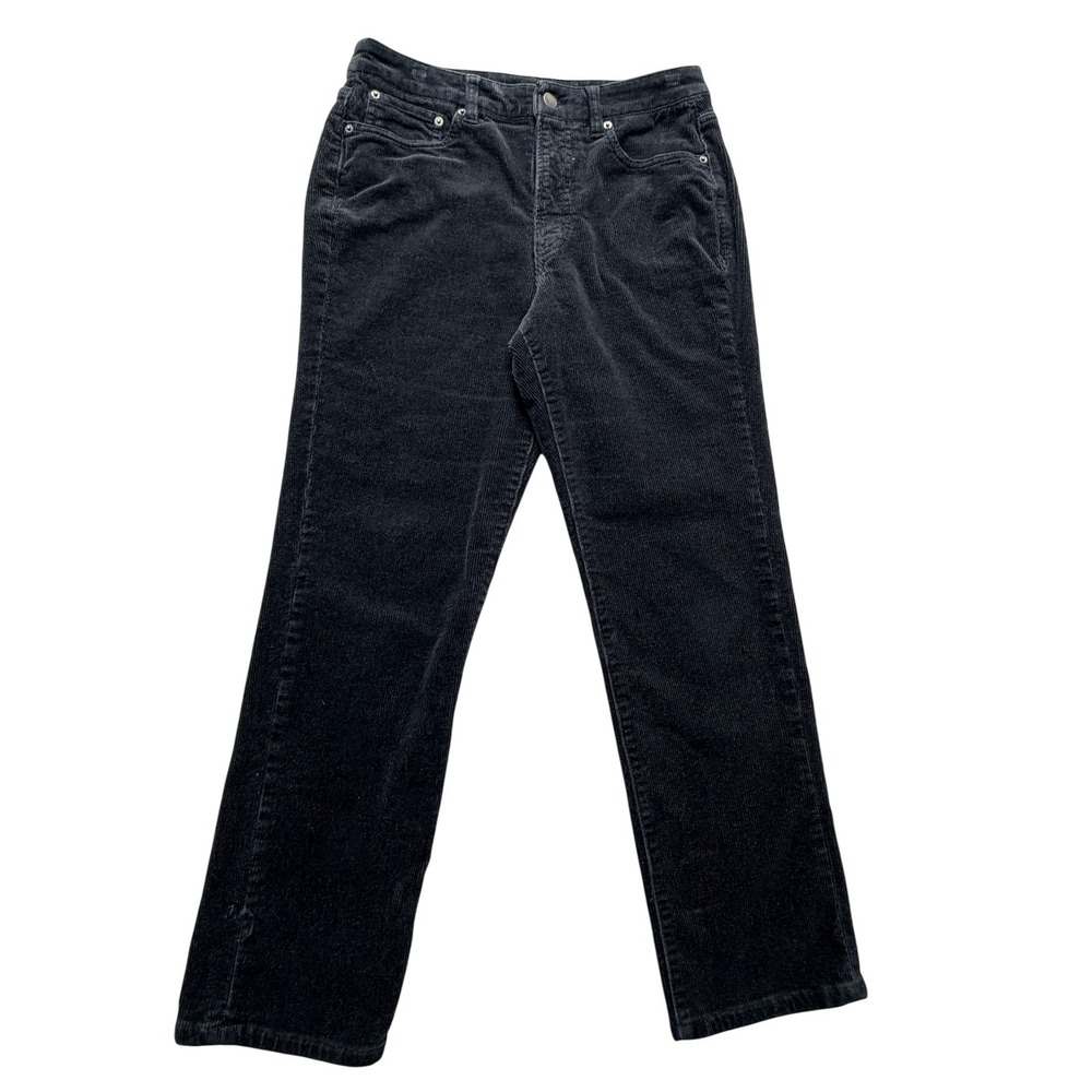 Quince Corduroy Pants Womens 6 Black Straight‎ Leg Mid Rise Five Pocket Casual